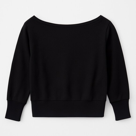 L’AGENCE Kimora Ballet Neck Black Sweatshirt New With Tags Size Small - Picture 8 of 16